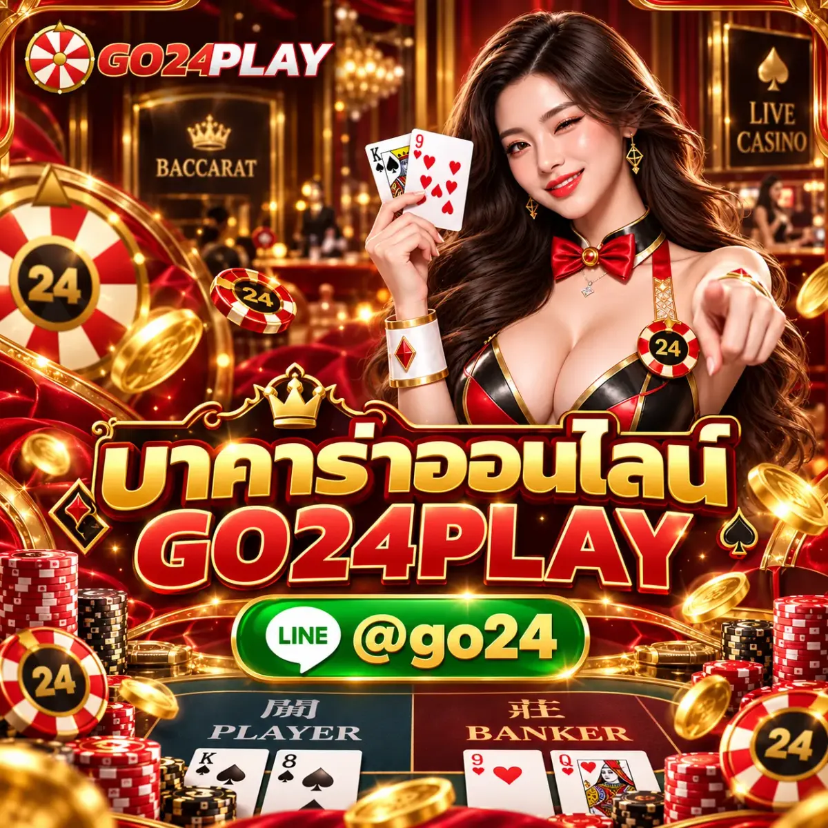 บาคาร่าออนไลน์ GO24PLAY - บาคาร่าออนไลน์ GO24PLAY เล่นบาคาร่า คาสิโนสด ระบบทันสมัย